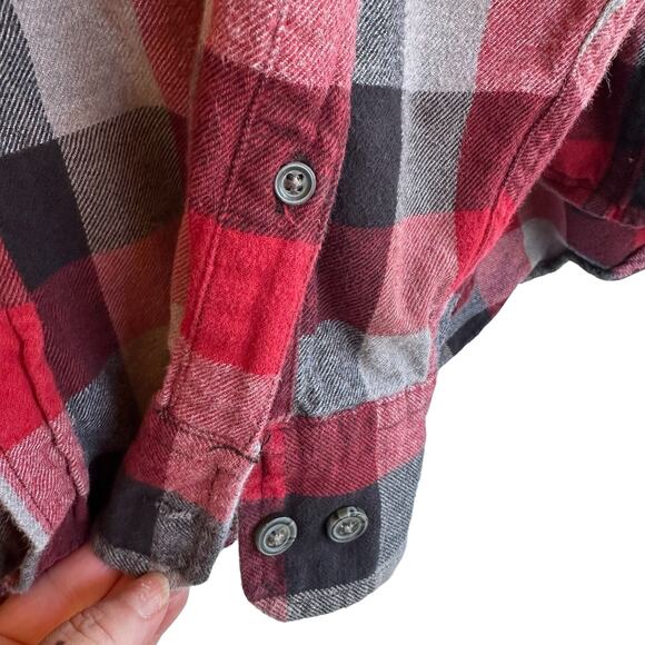 Eddie Bauer Red Plaid Button Up Flannel Shirt Women XL Western Cabincore Outdoor - Picture 3 of 12